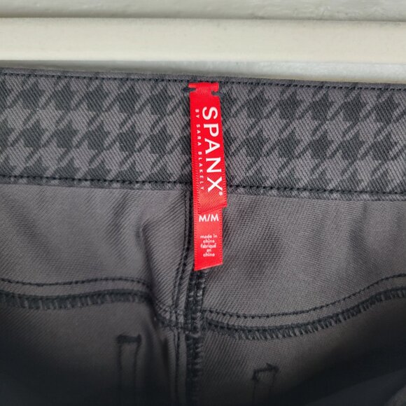 Spanx Women's Medium Pants Gray Houndstooth Pull On - Picture 5 of 5